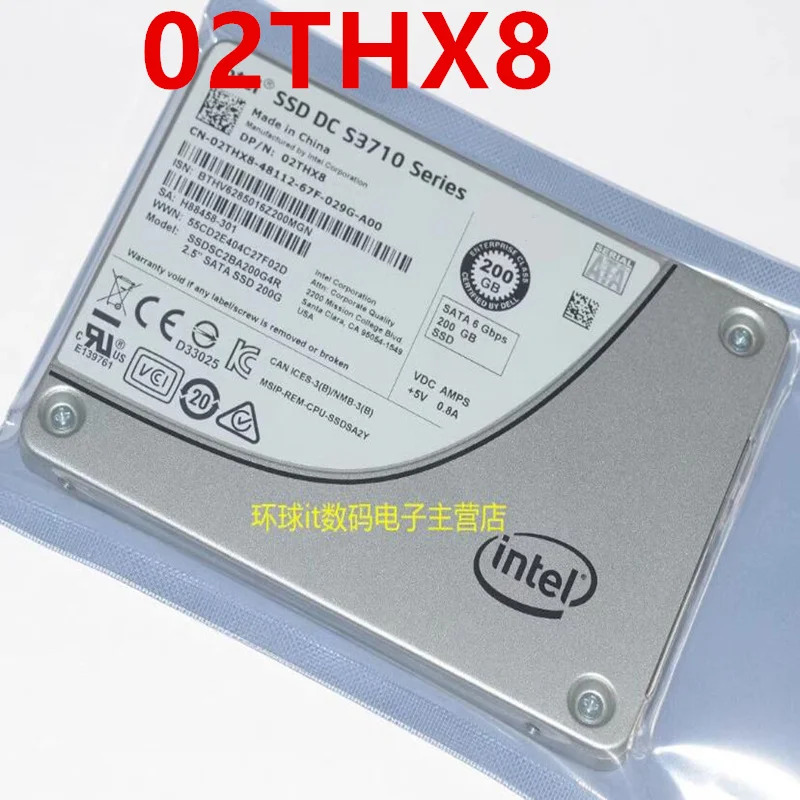 SSD DC S3710 오리지널 솔리드 스테이트 드라이브 200GB 2.5 인치 SATA 02THX8 2THX8 SSDSC2BA200G4R 거신