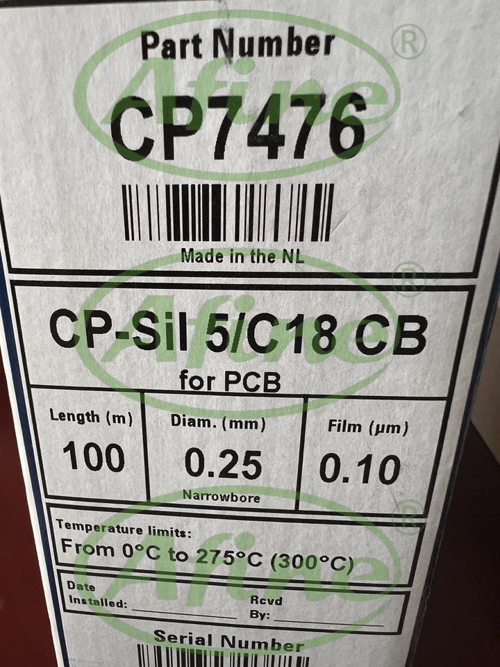 AFINE Agilent GC JW CP-Sil 5/C18 CB 럼 PCB 분석CP7476 크빈티지토그래피 100m 0.25mm 0.10m 7 인치 랙