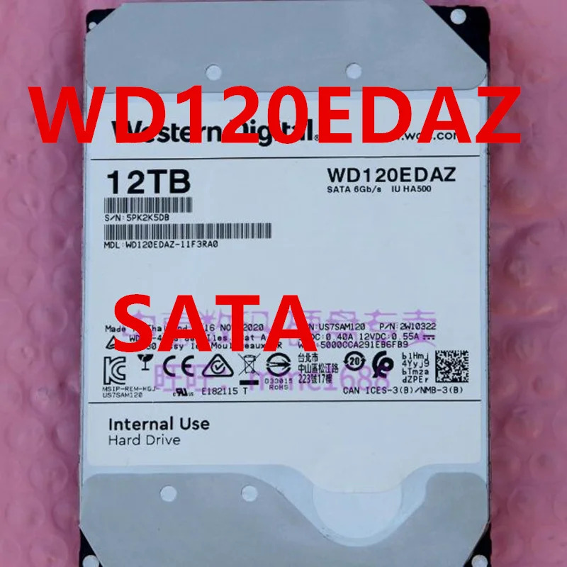 오리지널 리퍼 하드 WD 12TB SATA 3.5 인치 5400RPM 256MB 데스크탑 HDD WD120EDAZ 용