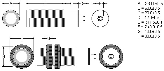 초음파 센서 아날로그 출력 RS485 Modbus-rtu IO-LINK 지원 20-200mm 감지