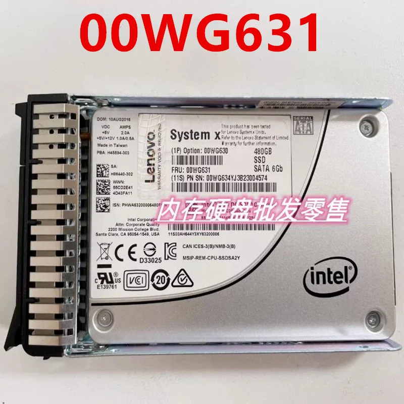 Lenovo호환 X3850 X6 오리지널 솔리드 스테이트 드라이브 480GB 2.5 인치 SATA SSD 00WG630 00WG631 00WG634 거신