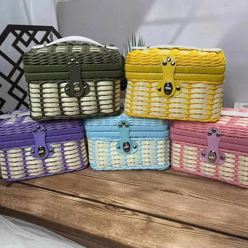 2pcs 선물 바구니 짠 옵션 상결혼식 상22x17x15cm