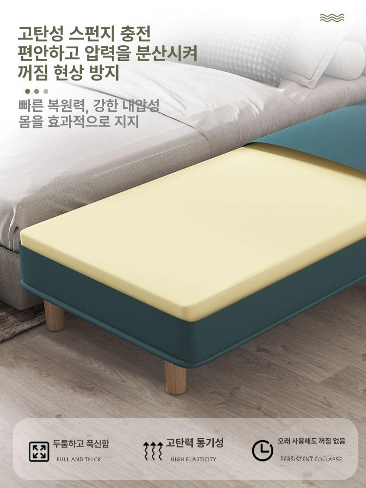 보조 침대 연장 프레임 사이드 베드 낮은 접이식 폴딩 우드 침실 난간 틈새수납 - 상세 이미지 4