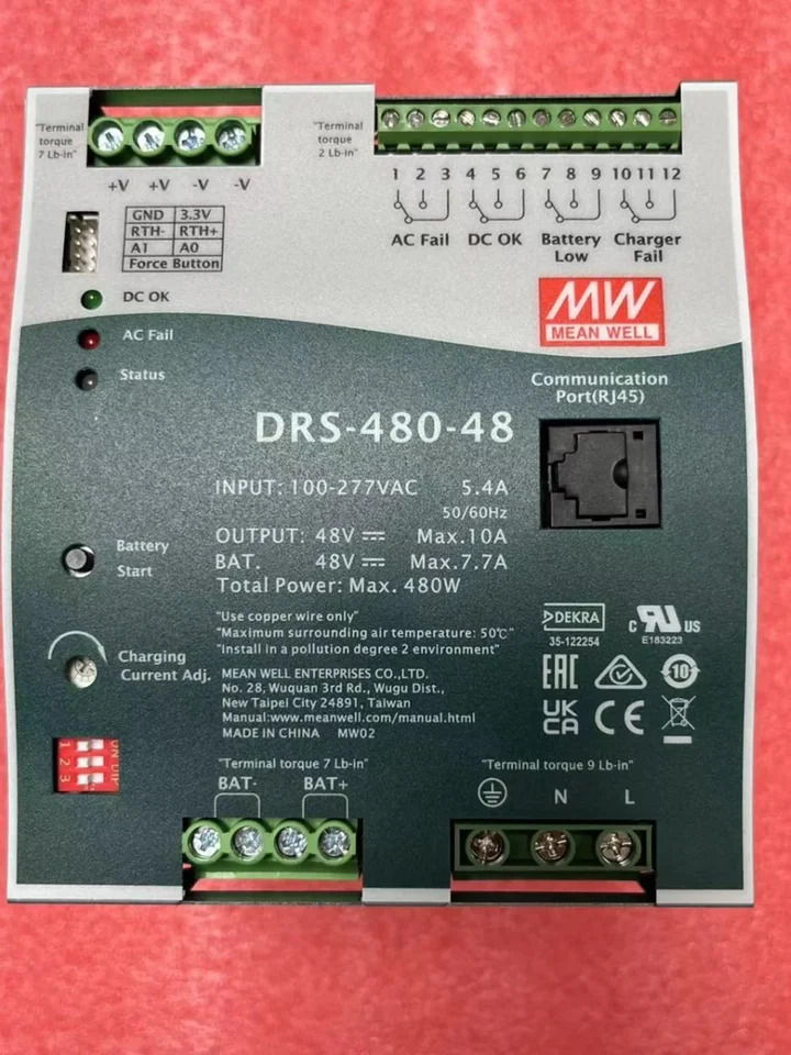대만 Mingwei 지능형 보안전원공급장치 UPS 통신 기능 480W DRS-480-24 36 48V