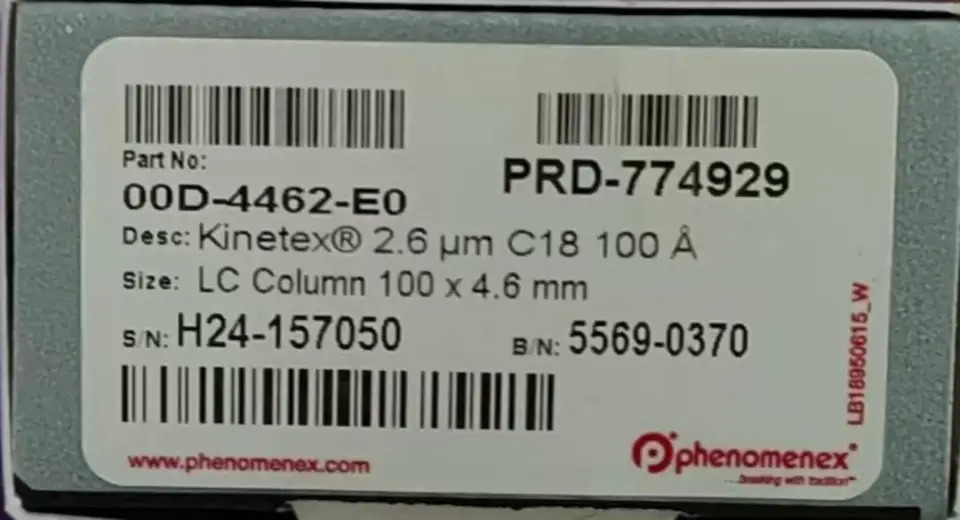 AFINE 컬럼 LC 00D-4462-E0 Phenomenex Kintex 100  4.6mm 2.6ukm