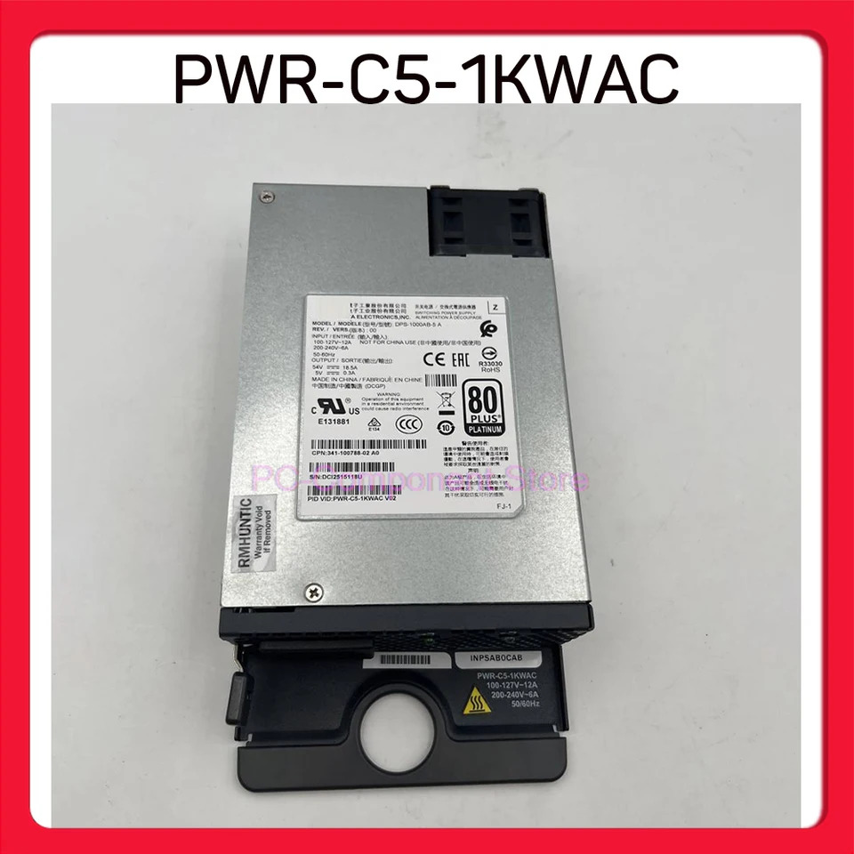 CISCO C9200 시리즈 스위치 전원 모듈 PWR-C5-1KWAC용