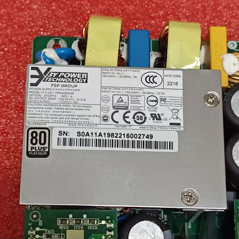 오리지널 전원 보드 3Y 54.5V14.31A 12V10A 900W YPOA0900AF YPOAO900AF 2F03P10 8TS00079