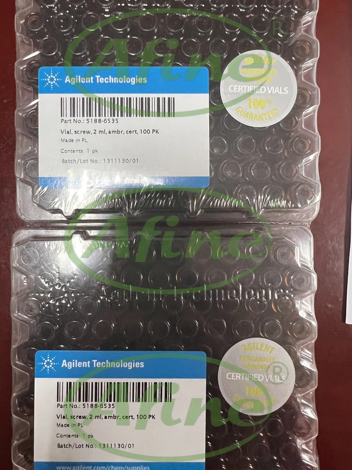 AFINE Agilent 앰버 스크류 탑 바이알 캡 5188-6535 인증 100/pk 2 mL