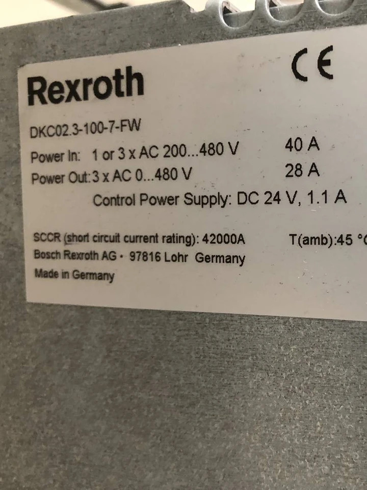 Rexroth 드라이버 DKCX.3-100-7 포장 DKC02.3-100-7-FW 펌웨어 파이버 카드 포함