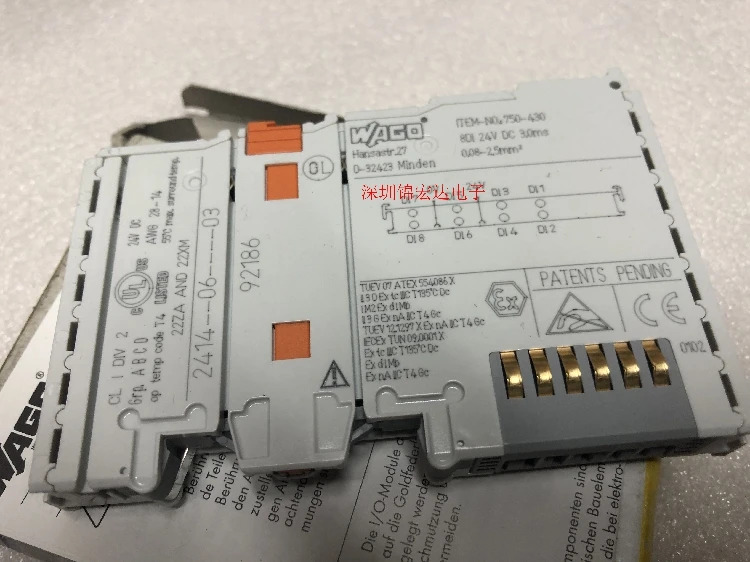 오리지널 WAGO IO 모듈 750-430 8DI 24VDC 3.0ms 0.08-25 Mm
