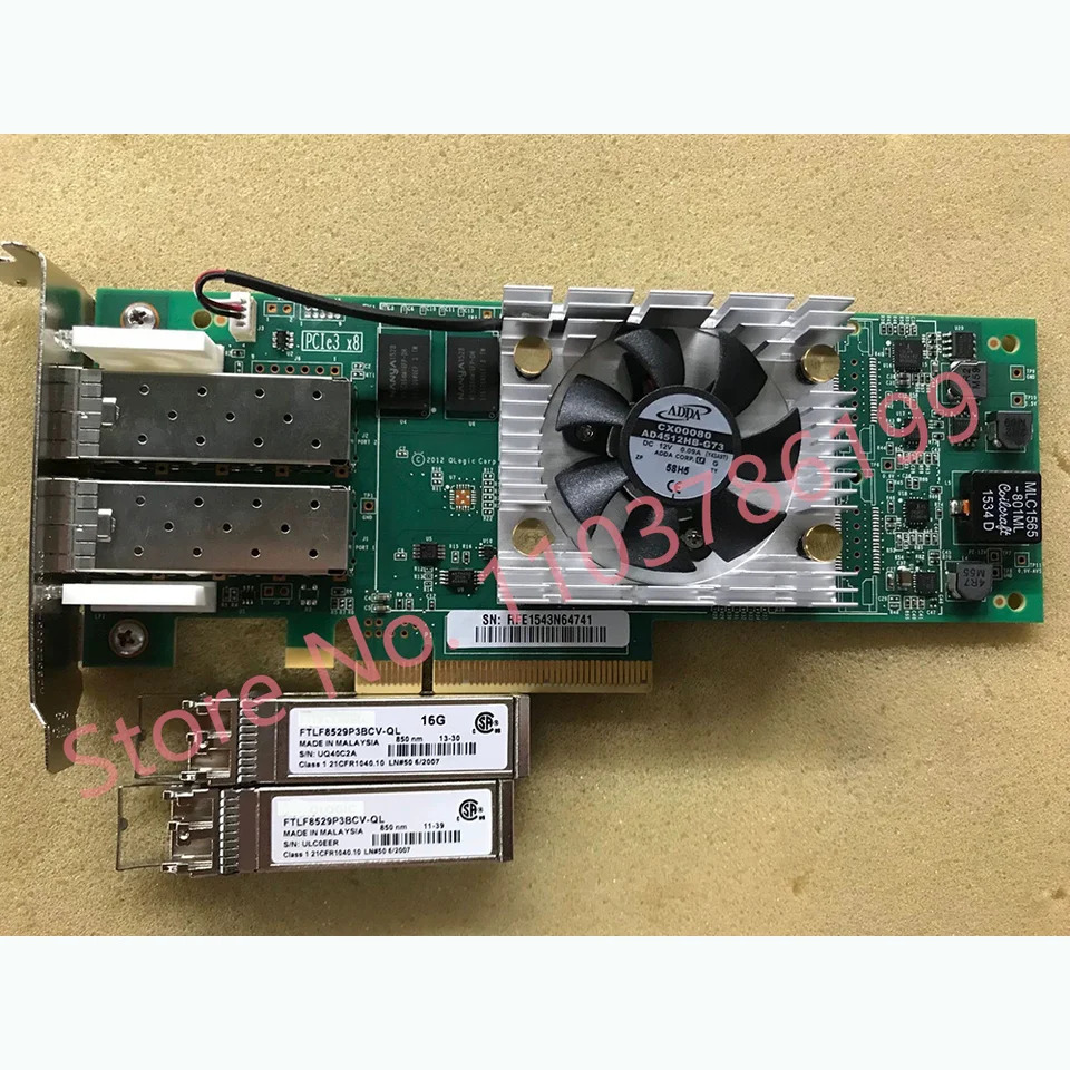 QLogicHBA 파이버 채널 카드 PCIE X8 QLE2672 2 포트 16Gb