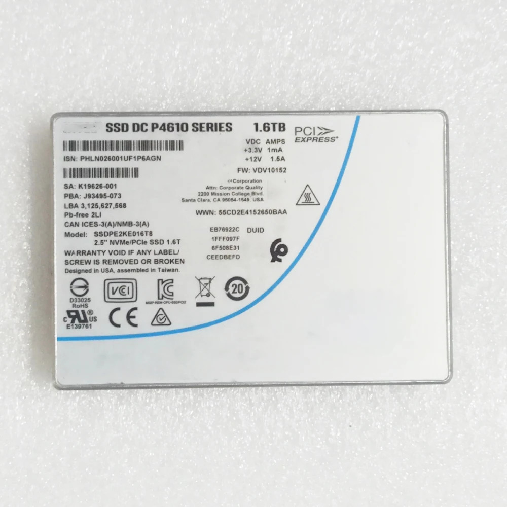 P4610 1.6T SSDPE2KE016T8 U.2 엔터프라이즈 NVME SSD용