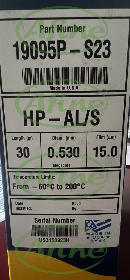 AFINE JW hp호환-PLOT A1220S 컬럼 19095P-S23 30 m 0.5m 15.00 7 인치 랙 Agilent 589068907820789088608890