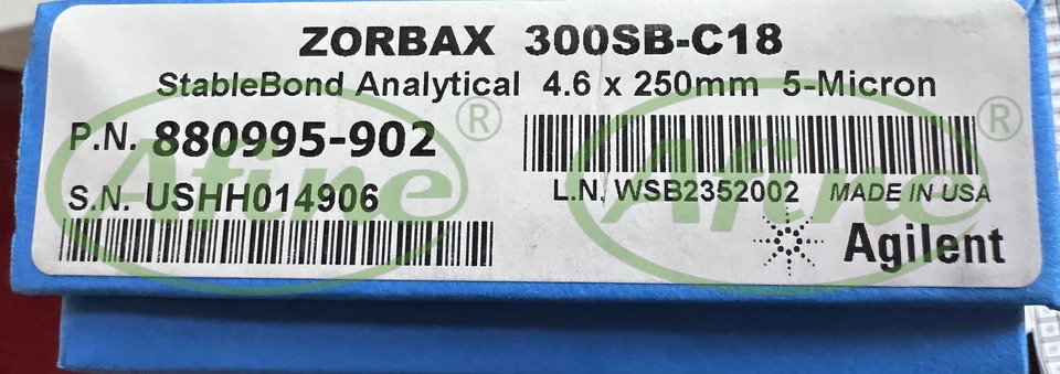 AFINE Agilent 880995-902 ZORBAX 안300 C18 4.6x250mm 5 m. 완전 다공성 역상 hp호환LC 럼