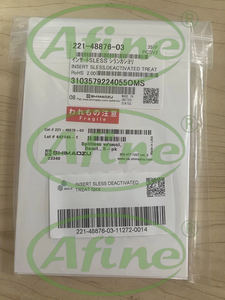 AFINE Shimadzu 221-48876-03 스플릿리스 비활성화 입구 라이너 낮은 울 5/pk