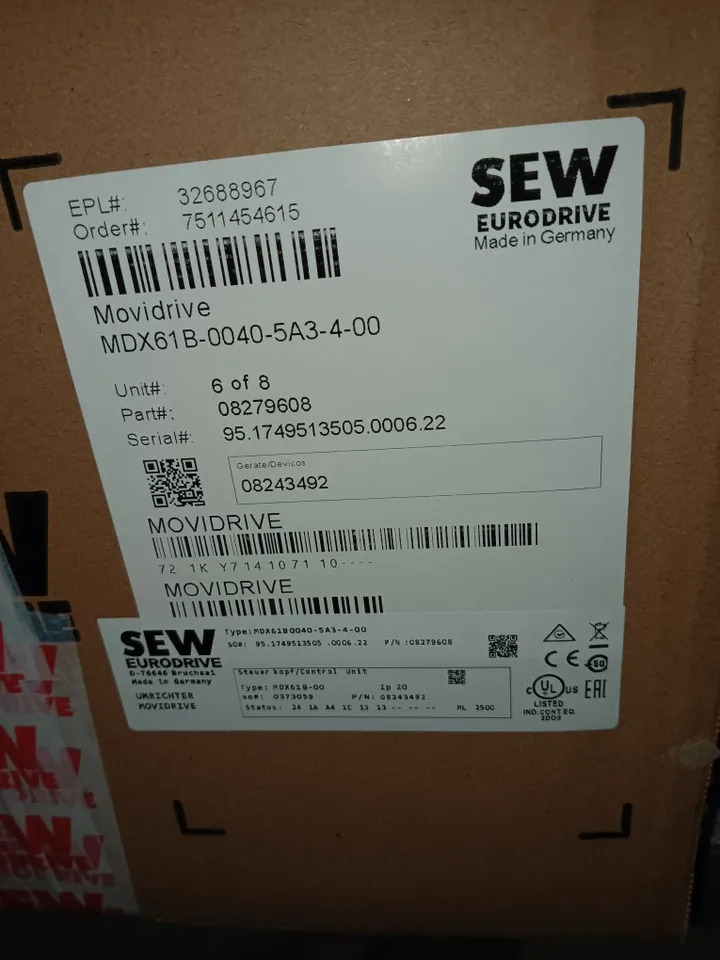 유로드라이브 MOVIDRIVE MDX61B-0040-5A3-4-00 부품 08279608