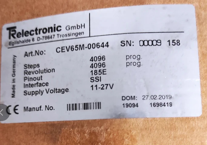 TR 인코더 CEV65M-00644납품 110-00644