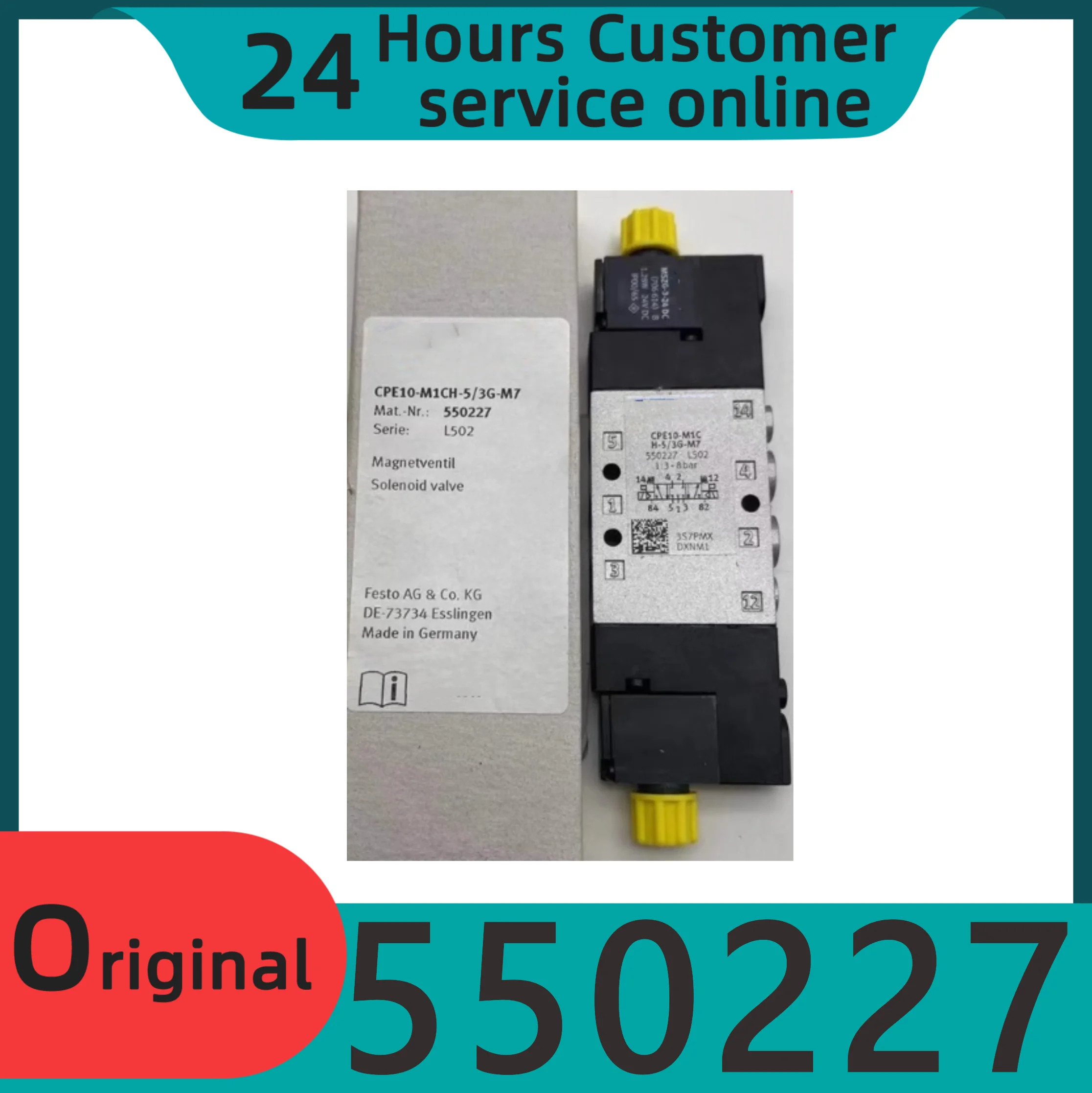 오리지널 솔레노이드 밸브 CPE10-M1CH-5/3G-3GL-5J-M7 550227 550233 550225