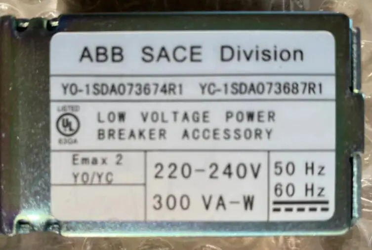 오리지널 ABB 회로차단기 EMAX2 액세서리 개방 코일 YO E1.2. E6.2 220-240Vac/dc