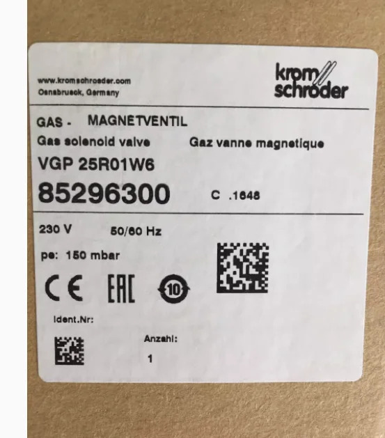 Kromschroder 솔레노이드 밸브 VGP 15R02W6VGP 25R01W6 20R01W6 오리지널 신