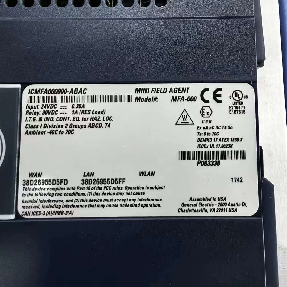 GE PLC 모듈 ICMFA000000-ABAC 오리지널 포장 바게닝