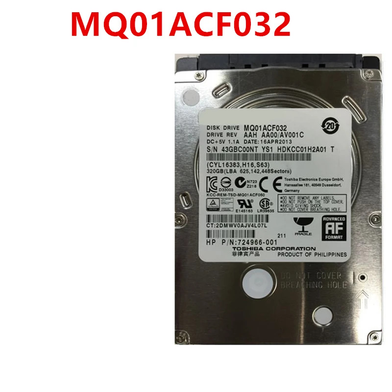 도시바호환 노트북내장 하드 오리지널 HDD MQ01ACF032 320GB 2.5 인치 SATA 3 Gb/s 16MB 7200RPM 7mm