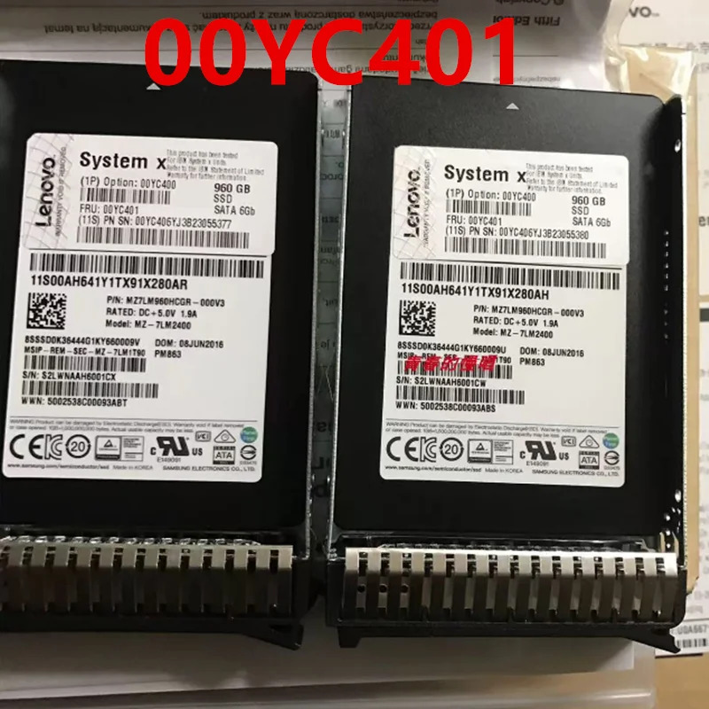 Lenovo호환 X3650 M5 960GB 2.5 SATA SSD 00YC400 00YC401 00YC404새 원본 솔리드 스테이트 드라이브