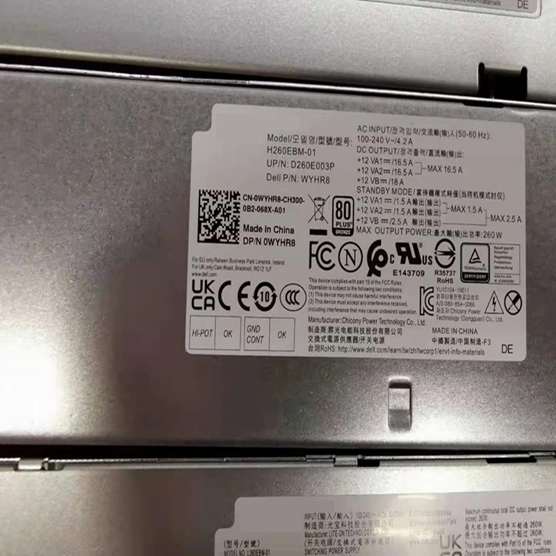 델 7080 7070 7060 3050 6 핀 260W 전원공급장치 D260EBM-00 L260EBM-01 H260EBM-01 AC260EBM-01 L260EPM-01 HU260