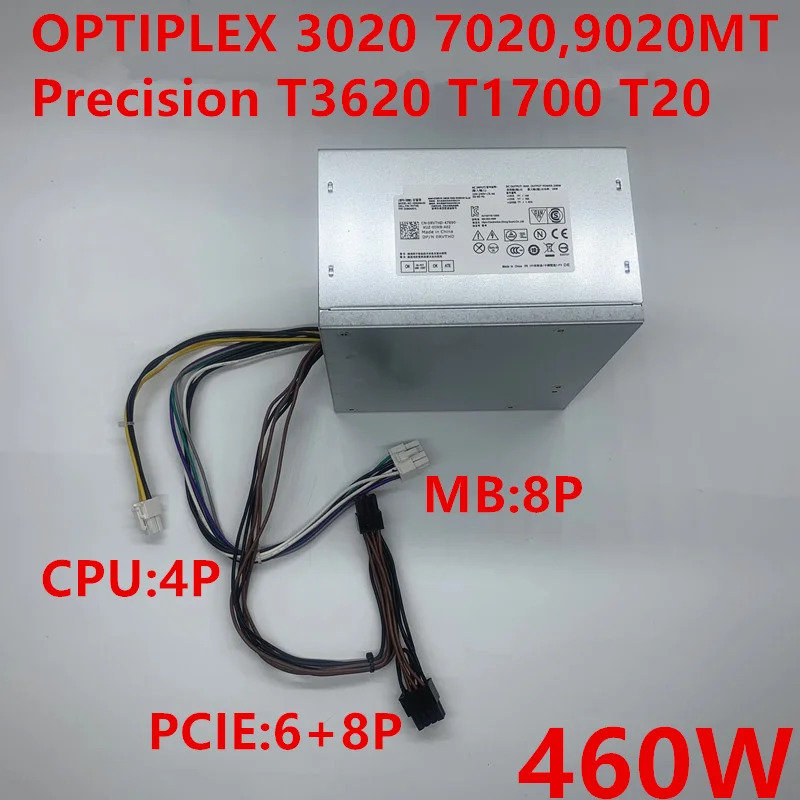 델 OPTIPLEX 3020 7020 9020 T1700 3670 PSU 8 핀 460W 업그레이드 전원공급장치 D365EM-00 HU365EM-00 L290EM-01 HU290