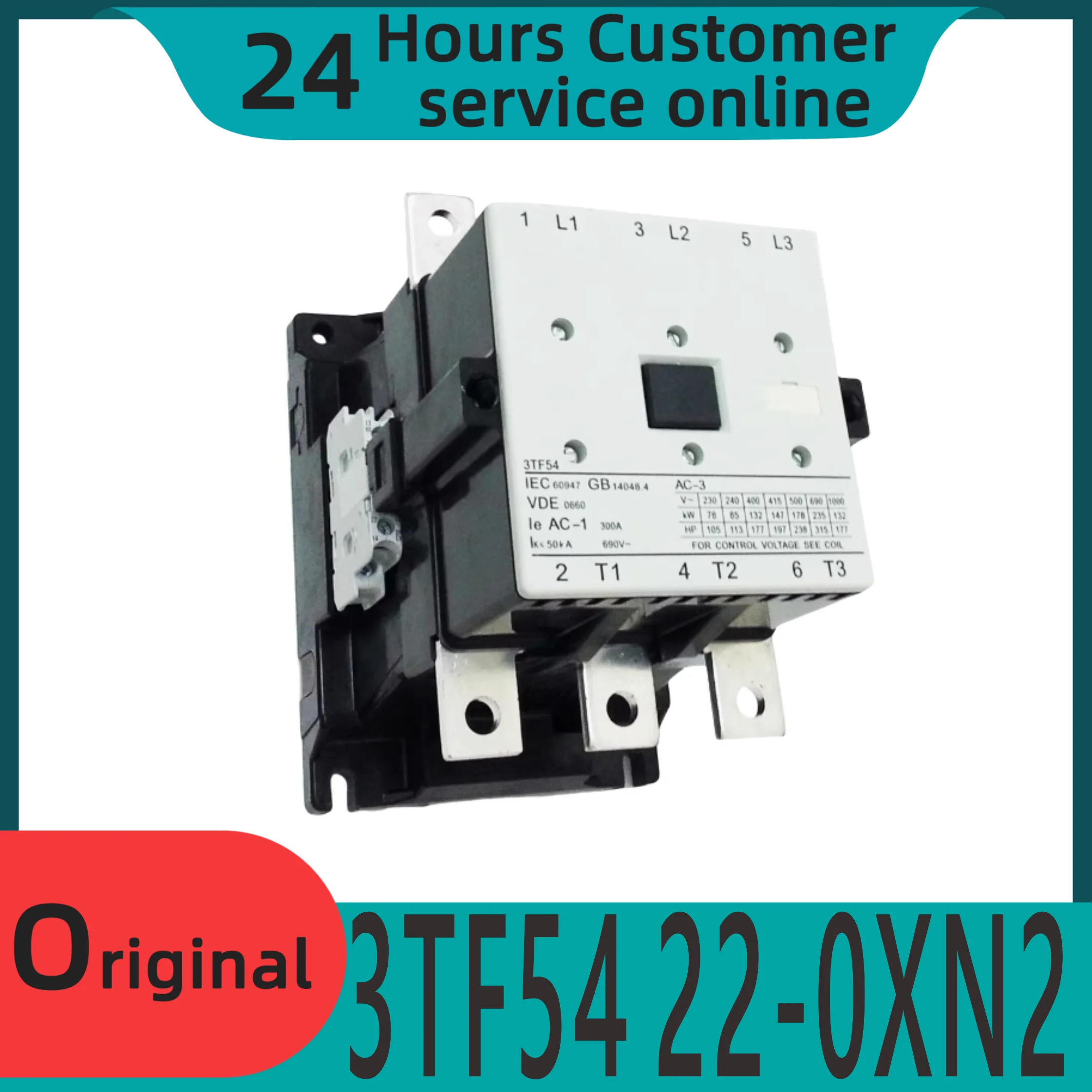 오리지널 AC 접촉기 3TF54 22-0XN2 300A 2 오픈 클로즈 220V 신
