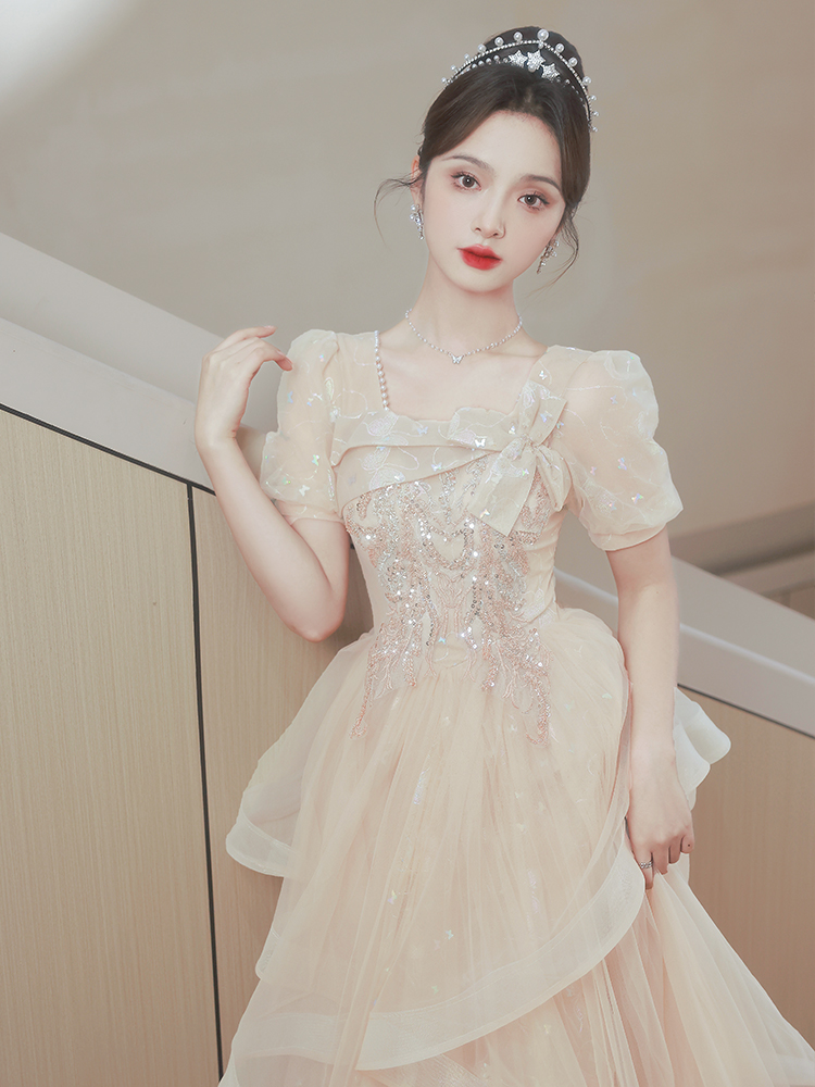 파티 드레스 연주복 여성용 이브닝 연회장 가운 포멀웨어 브라이덜샤워 정장 롱드레스 - 상세 이미지 2