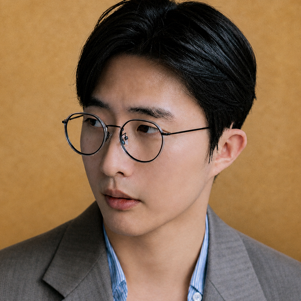 아키하루 6588 초경량 가벼운 티타늄안경테 남자 여자 블루라이트차단 시력보호 패션 안경 이미지 2