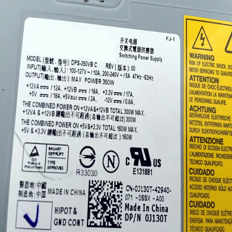 델 400 410 I530 8100 전원공급장치 DPS-350VB C B A PS-6351-1 M282C FU909 PS-6351-2 PSU 신