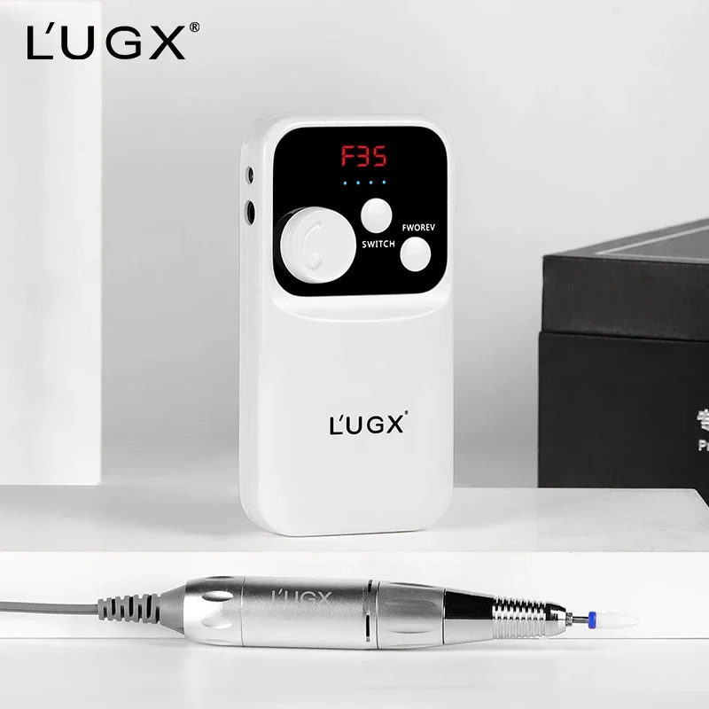LUGX 프로 아크릴 무선 전기 충전식 휴대네일 드릴 머신 35000rpm