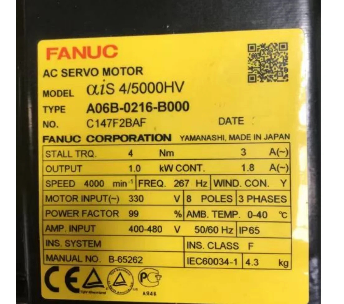A06B-0216-B000 Fanuc AC 서보모터 12개월 A06B 0216 B000