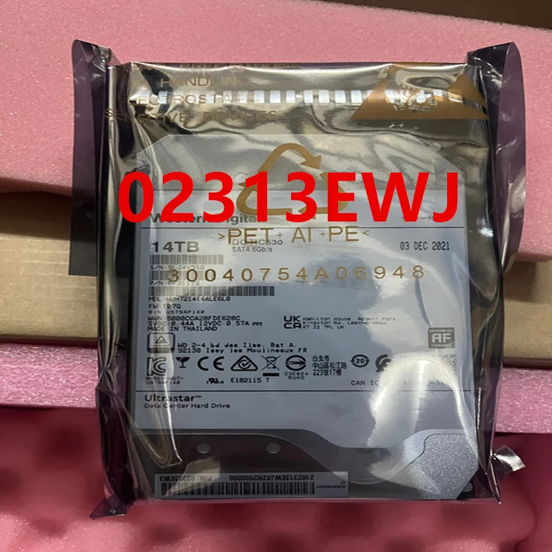 화웨이호환 2283V3 오리지널 하드 14TB SATA 3.5 인치 7200RPM 256MB 서버 HDD 02313EWJ N14TST7W3DS WUH7214ALE6LO