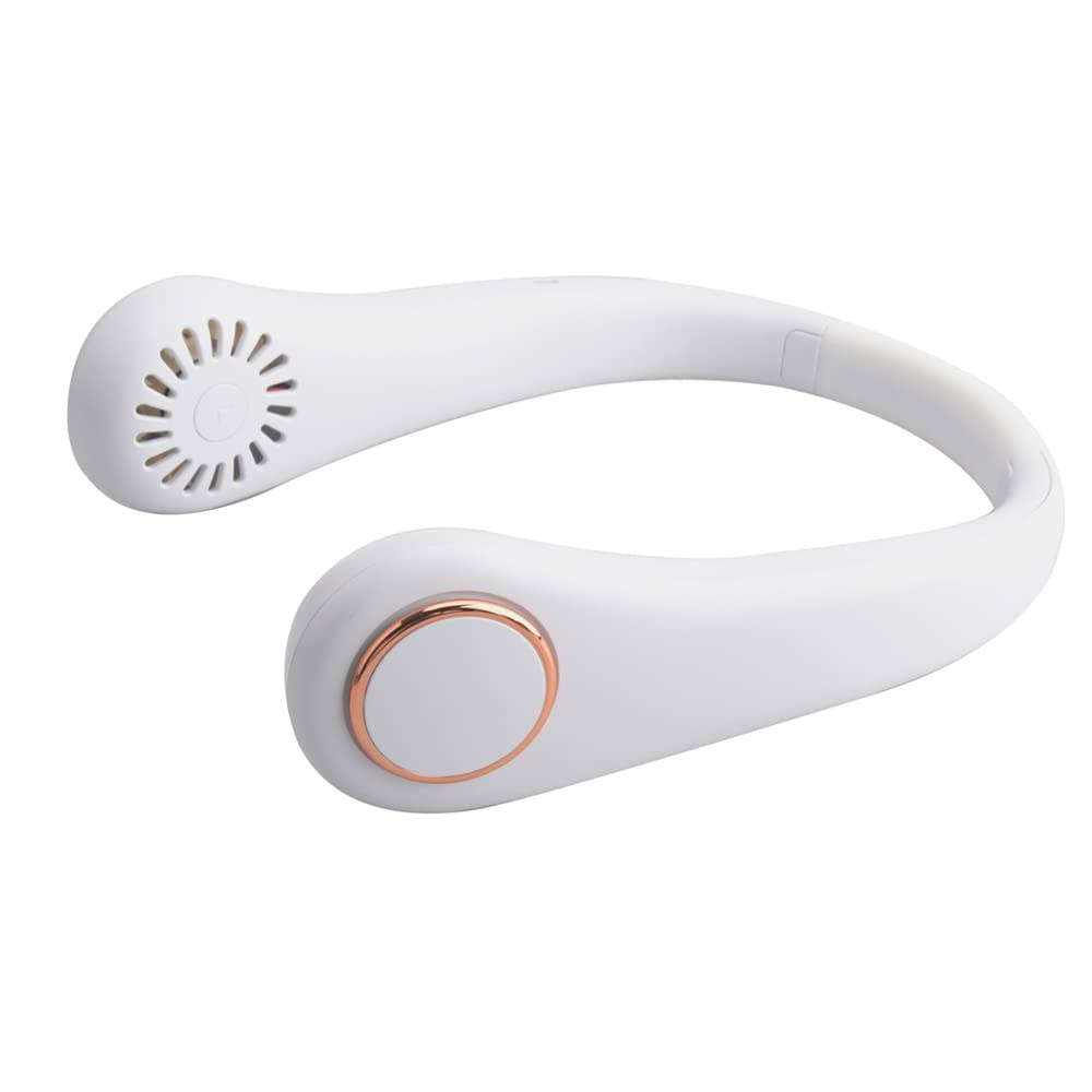 Wireless Express 넥밴드가 있는 블레이드리스 넥 팬 소형 휴대용 경량 미니 (화이트) USB - 충전식 개인 White - 상품 이미지