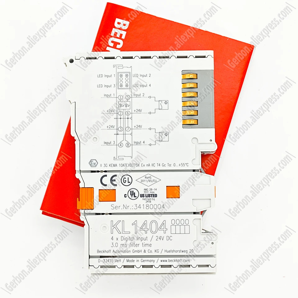 Beckhoff KL1404 터미널 4 채널 디지털 입력 24 V DC 3 ms 2 와이어 연결 신