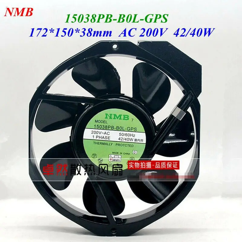풀 메탈 고온 장비 NMB 15038PB-B0L-GPS 200V 42 W 40W 냉각팬