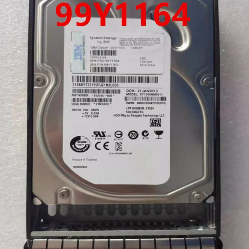 hp호환 2810 2812 오리지널 하드 1TB SATA 3.5 인치 7.2K 64MB 서버 HDD 99Y1164 99Y1163 신