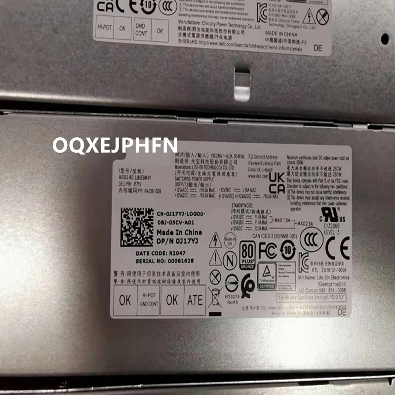 델 3080 5080 7080 7070 3990 3881 6 핀 260W 전원공급장치 0T5K83 0WYHR8 0JJJ4YW J17Y3 2KG1D D37PC HK360-84PP