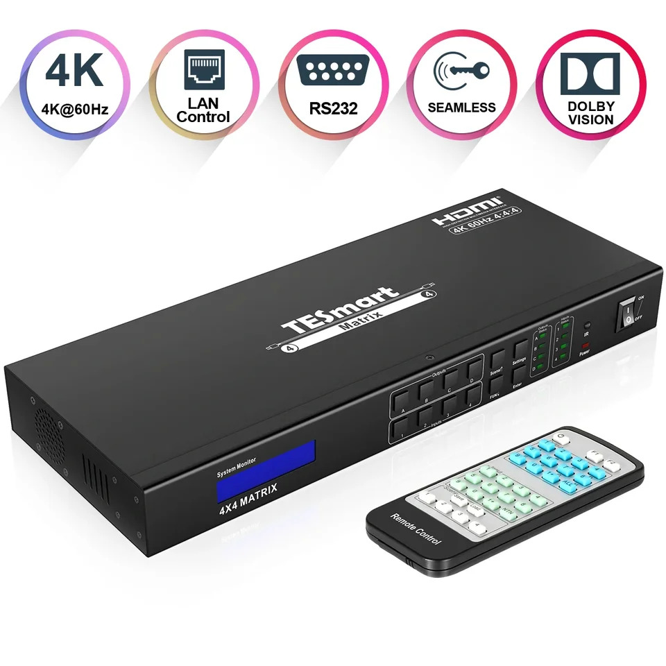 444 매트릭스 HDMI 스위치 4x4 스위처 4K  60Hz