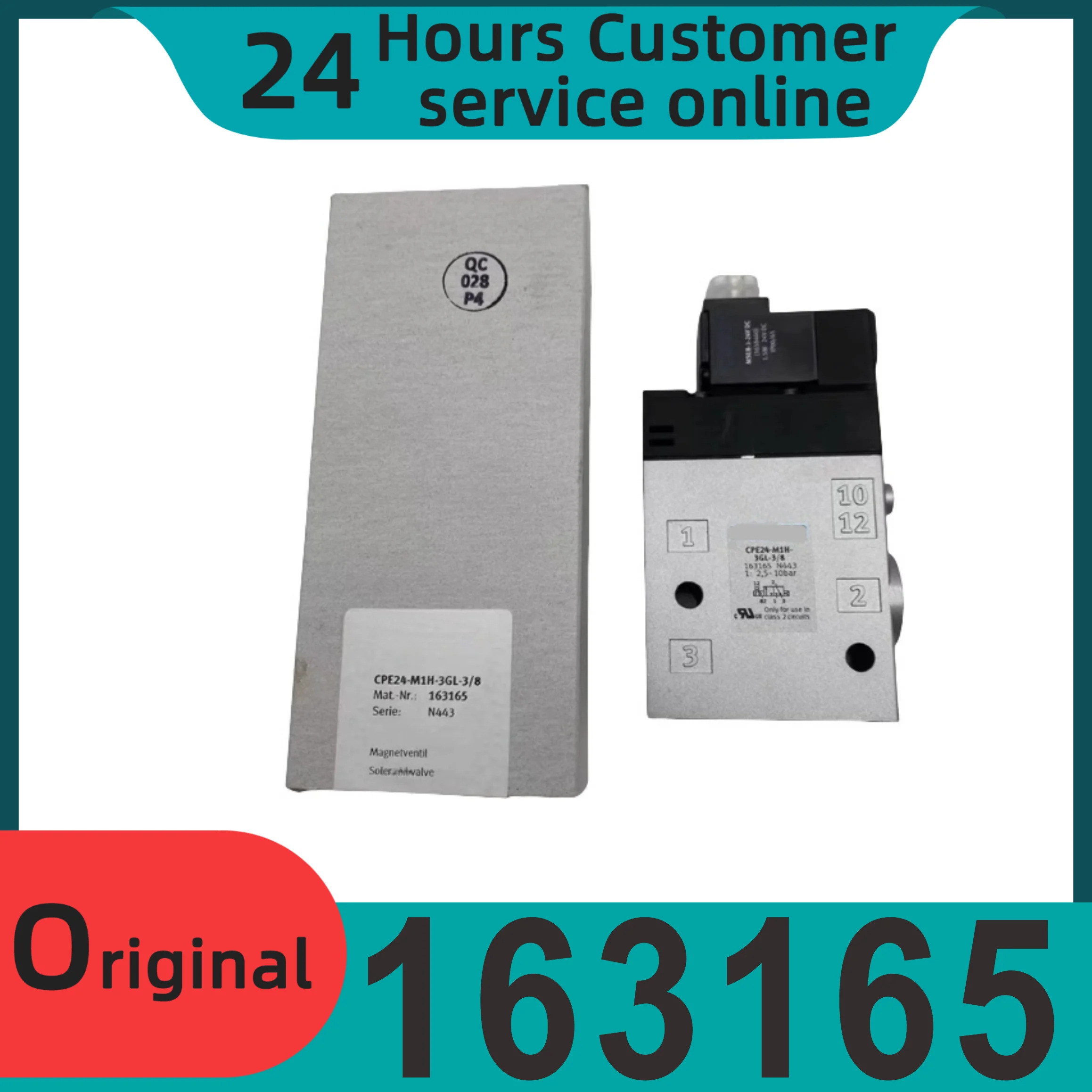 오리지널 솔레노이드 밸브 CPE24-M1H-3GL/3OLS-3/8 163165 163168 163164