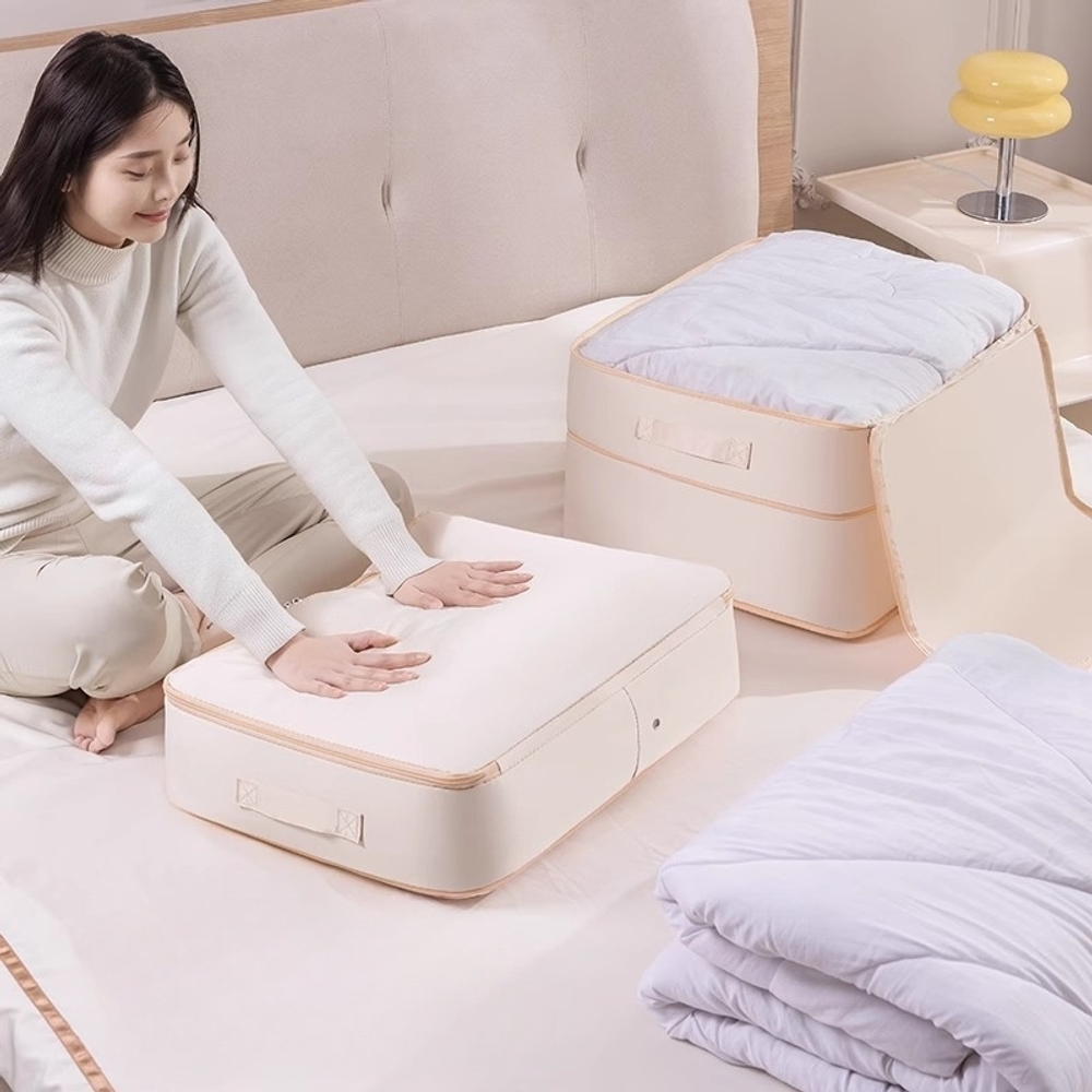 대용량 이불 보관 가방 압축 수납백 의류 패딩 정리함 대형 블루 이불 보관 가방 - 상세 이미지 2