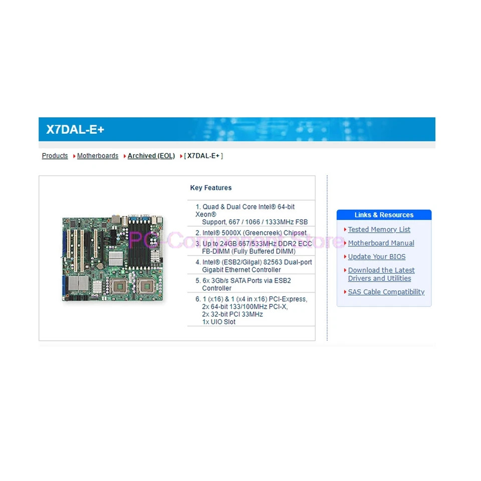 슈퍼마이크로 워크스테이션 마더보드듀얼 LGA771 X7DAL-E 쿼드 코어 5400/5300 시퀀스 듀얼 5200 5100/5000
