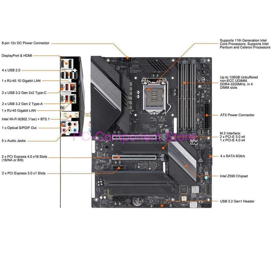 슈퍼마이크로 PCIE 4.0 C9Z590-CGW 서버 마더보드