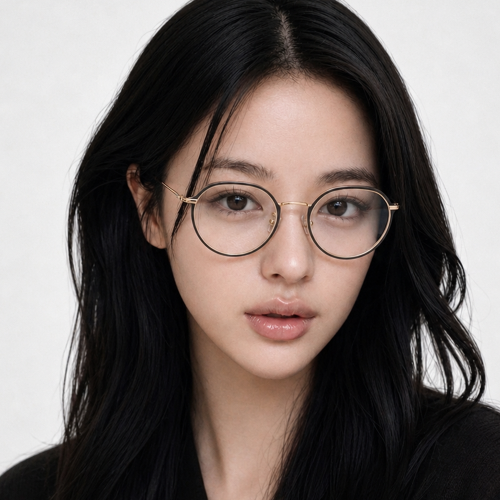 아키하루 6588 초경량 가벼운 티타늄안경테 남자 여자 블루라이트차단 시력보호 패션 안경 이미지 3