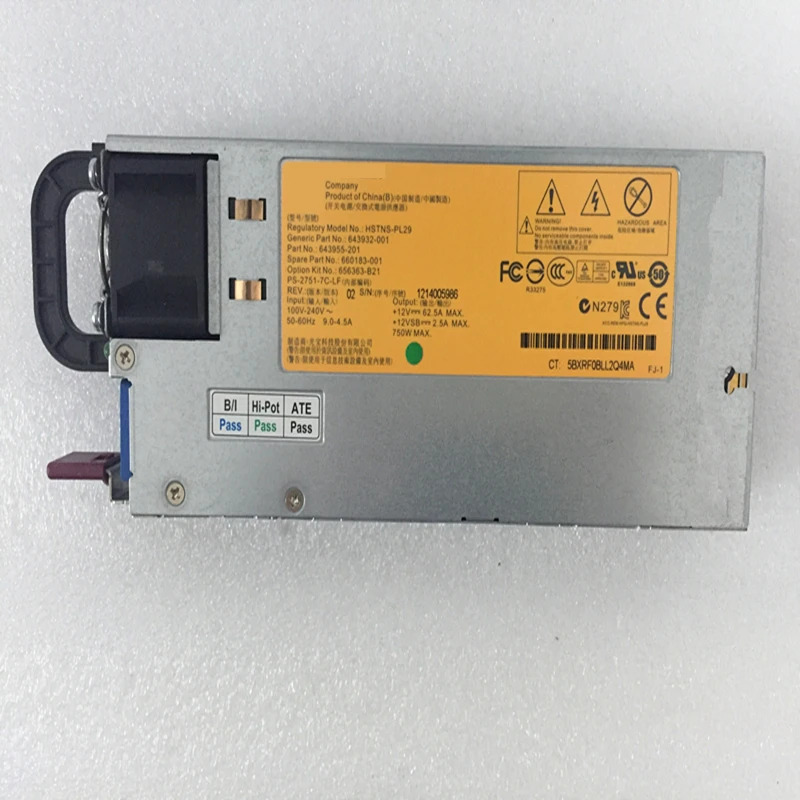 hp호환 750W 전원공급장치 DPS-750AB-3 A HSTNS-PD29 HSTNS-PL29 656363-B21 643932-001 643955-001 660183-001 DP