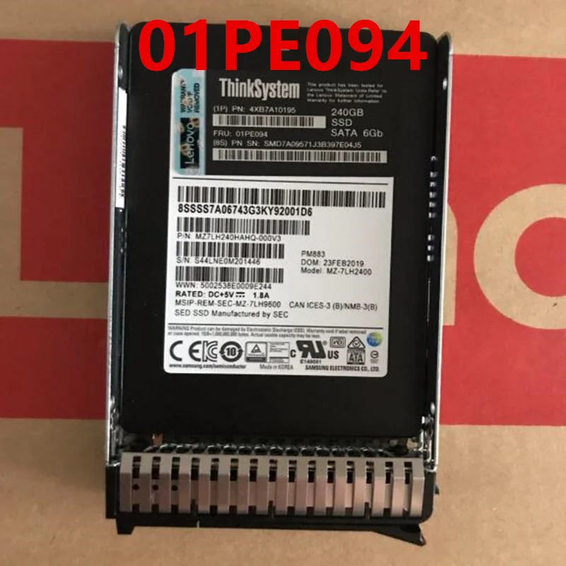Lenovo호환 SR550 SR650 오리지널 솔리드 스테이트 드라이브 480GB 2.5 인치 SATA SSD 01PE094 4XB7A10195 거신