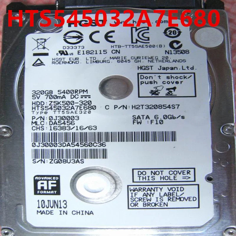 HGST 320GB SATA 2.5 인치 5400RPM 8MB 노트북 HDD HTS545032A7E680 하드 거신